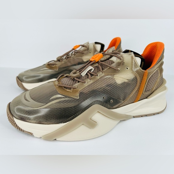 FENDI Flow FF Nylon Transparent Mix Media Logo Sneakers UK 11 - US 12 - EU 45 - Picture 1 of 14